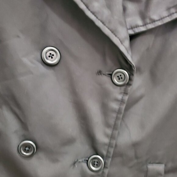 GAP Women's Vintage Black LS Lightly Insulated Peacoat Trench Coat‎ Size M - Picture 2 of 6